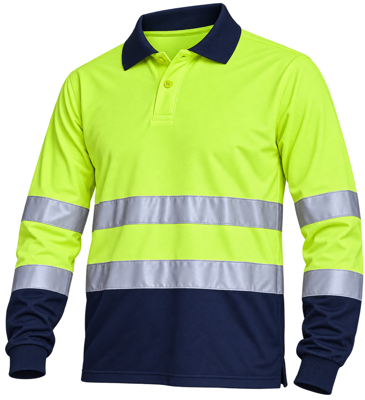 Polera Dry Fit Hombre Alta Visibilidad Manga Larga 100% Poliéster 140 Grs.