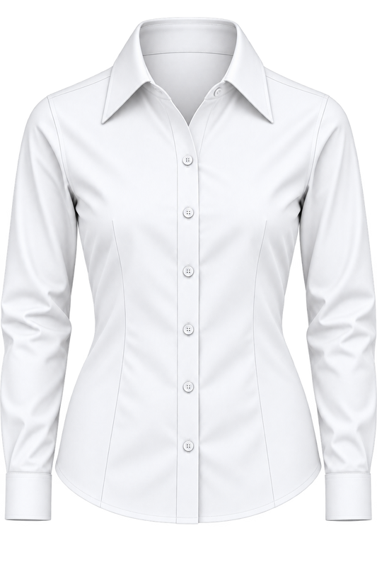 Blusa Oxford Bolsillo Pegado Manga Larga 60% Algodón  40% Poliéster 130 Grs.