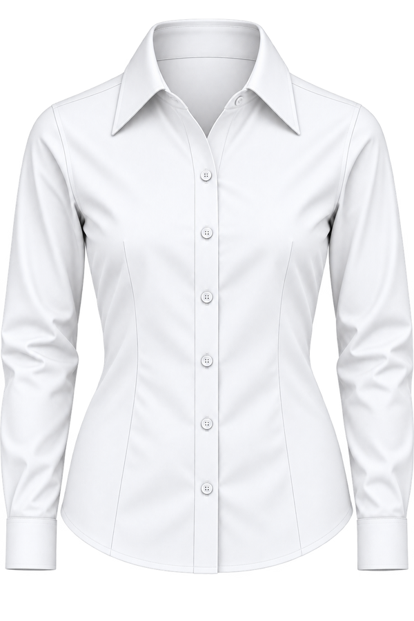 Blusa Oxford Bolsillo Pegado Manga Larga 60% Algodón  40% Poliéster 130 Grs.