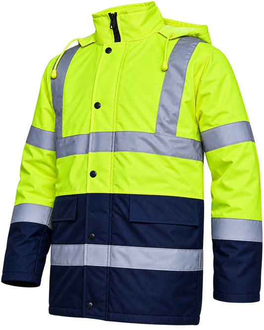Parka Unisex Alta Visibilidad 100% Poliéster con Membrana PU