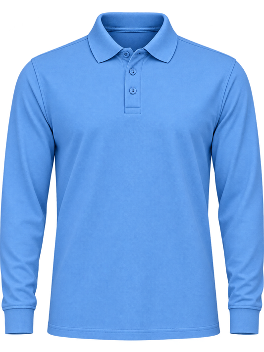 Polera Pique Hombre Manga Larga 65% Poliéster 35% Algodón 230 Grs.