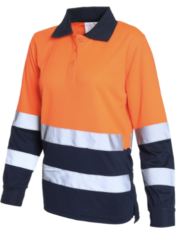 Polera Dry Fit  Mujer Alta Visibilidad Manga Larga 100% Poliéster 140 Grs.