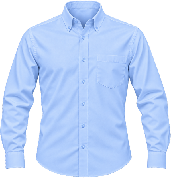 Camisa Oxford Bolsillo Pegado Manga Larga 100% Algodón  130 Grs.